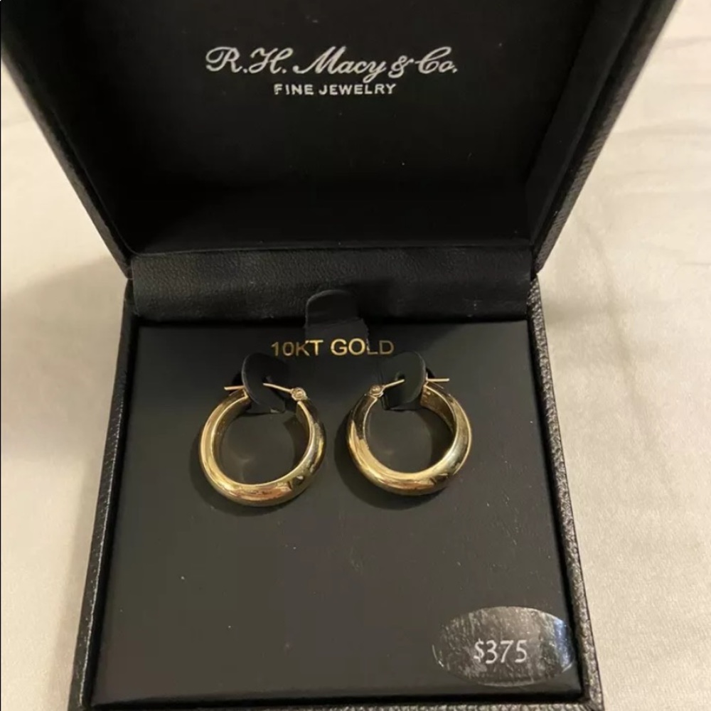 Macy’s 10k Yellow Gold Wide Hoop Earrings